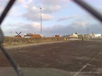 From the carpark, not much left standing